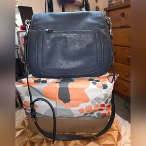 Marc Jacobs Grey/Pale Blue Shade Pebbled Leather Crossbody Bag